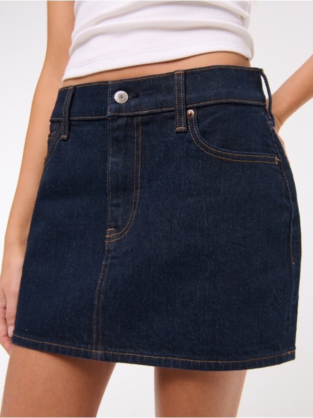 Abercrombie & Fitch Mid Rise Denim Mini Skirt